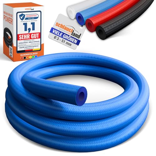 7m PROTEX UNIVERSAL-SCHLAUCH Silikon Ø 19x27mm blau 180°C | VIELE FARBEN & GRÖSSEN | Silikonschlauch Schlauch Shisha Luft Wasser Druckluft Gewebe verstärkt Lebensmittel-echt FDA flexibel von Schlauchland