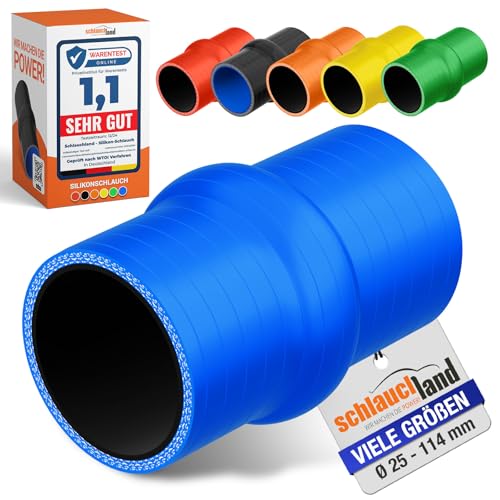 HUMP SILIKONSCHLAUCH 0-10° Winkel Verbinder ID-Ø 51mm blau 200°C | VIELE FARBEN + GRÖSSEN | Anti-Vibration Schwingungs-Dämpfung Rohr Adapter Ladeluft LLK Kühler Turbo Schlauch Wulst flexibel von Schlauchland