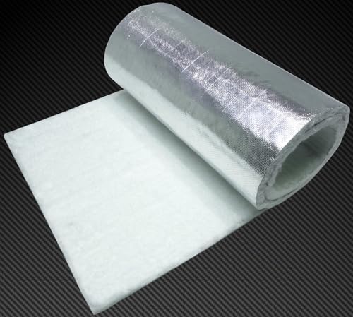 Schlauchland Hitzeschutzmatte Alu-Keramik 10mm x 1,0m x 0,25m - Turbo Auspuff Krümmer Isoliermatte Hitzeschutzfolie von Schlauchland