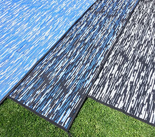 Outdoor Teppich ´´´odooro WAVETEX Platin 2,7m x 3m schwarz-blau *** VIELE GRÖSSEN + Farben ** 450 g/m² Camping Zeltteppich Vorzelt Garten Spieldecke Wohnwagen Camper von Schlauchland