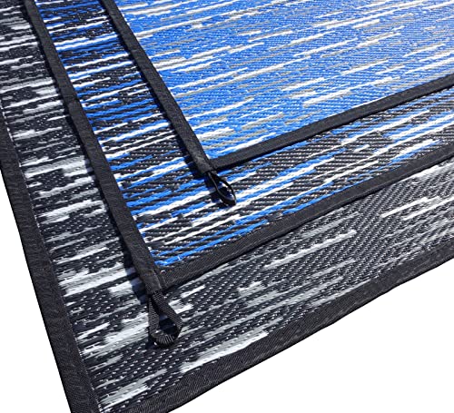 Outdoor Teppich ´´´odooro WAVETEX Platin 2,7m x 4m schwarz-grau | VIELE GRÖSSEN + Farben | 450 g/m² Camping Zeltteppich Vorzelt Garten Spieldecke Wohnwagen Camper | Premium von Schlauchland