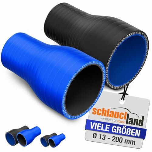 REDUZIERSTÜCK Silikon ID-Ø 64-60mm schwarz 200°C | AUSWAHL | Silikonschlauch Reduzierung Reduzierstück Reduzierer Ladeluft Schlauch Kühlmittel Heiss-Wasser Adapter flexibel Rohr clean ohne Logo von Schlauchland