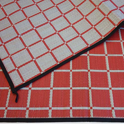Schlauchland Zeltteppich ´´´odooro WAVETEX Square 2,7m x 6m rot-grau *** VIELE GRÖSSEN + Farben ** Camping Matte Wohnwagen 450 g/m² Outdoor Teppich Vorzelt Teppich Garten Spieldecke von Schlauchland