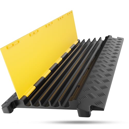 5 Kanal Kabelbrücke mit Deckel | Überfahrbar | Stolperschutz | 15 t Tragkraft | Schwarz | 90 cm x 50 cm x 5 cm 5 Kanal Kabelbrücke mit Deckel | Überfahrbar | Stolperschutz | 15 t Tragkraft | Schwarz | 90 cm x 50 cm x 5 cm von Schlauchmeister24