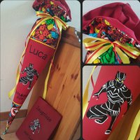 Black Panther-Schultüte Genäht Aus Sweatstoffen, Zuckertüte Zum Kissen, Avengers Black Panther-Schultüte Genäht Aus Sweatstoffen, Zuckertüte Zum Kissen, Avengers von Schlawutzi