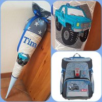 Schultüte Genäht, Zuckertüte Aus Stoff, Kissen, Jungen, Polizei, Step By Police Truck Schultüte Genäht, Zuckertüte Aus Stoff, Kissen, Jungen, Polizei, Step By Police Truck von Schlawutzi