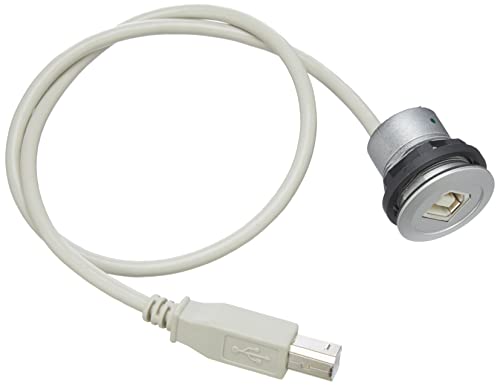 Schlegel 23.001.545 USB-Buchse mit vorne, 1x USB-Buchse, Typ B und hinten, 1x USB2.0-Kabel Länge 50 cm mit Stecker Typ B, Silber von Schlegel