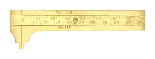 Knopfmaß (Messschieber) aus Messing 100 mm (Englisch/Milimeter) von Schlemming