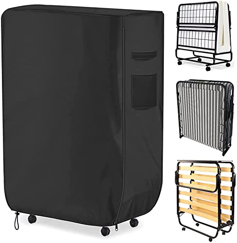 Klappbettdecke Schwarz Aufbewahrungstasche für Gästebetten im Innen- und Außenbereich Verstellbar Wasserdicht Protector Multifunktionale Abdeckung (80cm L x 30.5cm W x 94cm H/31.5? L x 12? W x 37? H) von Schleuder