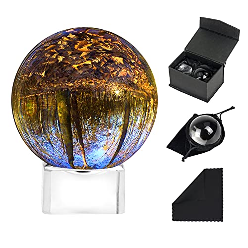 Schleuder Glaskugel Fotografie Kristallkugel Crystal Ball, K9 Glas Kugel Wahrsagerkugel, Fotokugel mit Glasständer Geeignet für Meditation, Fotografie, Dekoration, Geburtstags Geschenk (60mm) von Schleuder