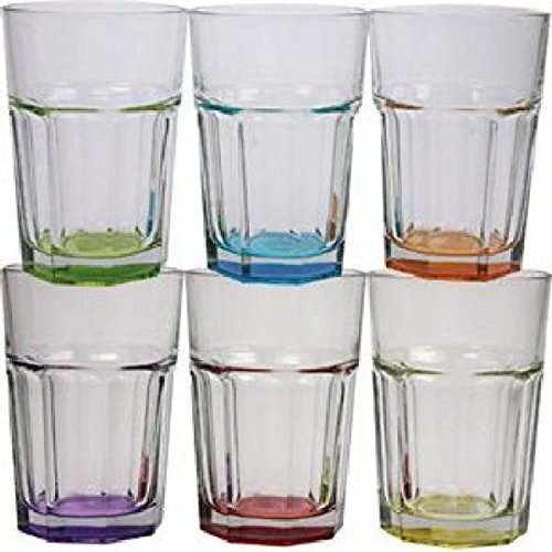 6 x Caipirinha Cocktail Longdrink Gläser farbiger Boden farblich sortiert keine Auswahl möglich von Schleuderhannes