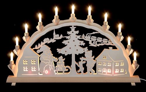 Schlick & Türk 3D-Doppelschwibbogen Weihnachtsmann - 68x35 cm von Schlick & Türk