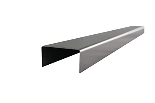 2mm U-Profile Edelstahl gebürstet 1.4301 (20x50x20mm 2000mm Länge) von Schlögel GmbH