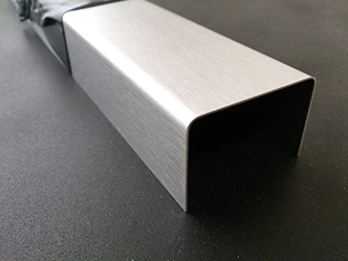 1mm U-Profile Edelstahl gebürstet 1.4301 (40x100x40mm 1500mm Länge) von Schlögel