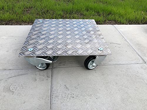 Pflanzenroller AluRiffelblech Q280 bis280kg Blumenroller Untersetzer Quadrat Indoor Outdoor (Riffel2,5/4-280-500x500) von Schlögel