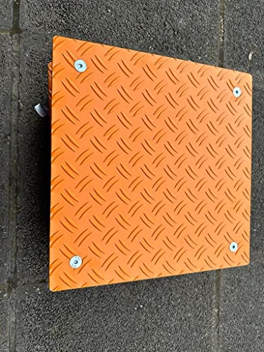 Pflanzenroller eckig orange Ral2000 200kg oder 400kg Blumenroller Untersetzer Alu Riffel mit Auswahl Rollenfarbe schwarz/silber (Alu Riffel 200kg 3,5/5 500x500mm Rolle Silber) von Schlögel