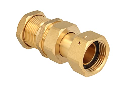 JS Wasserzähler-Verschraubung mit Schiebestück - 1 Zoll ÜWM x 1 Zoll AG, Messing blank - JS22052500202 von Schlösser Armaturen