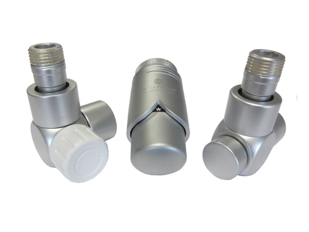 Schlösser Edelarmaturen Set Eckform 1/2" für Stahlohr, silber satiniert von Schlösser