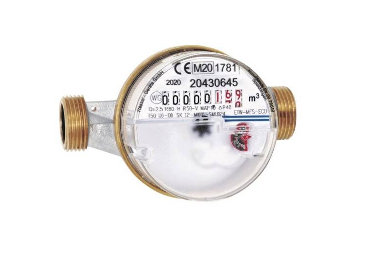 Schlösser Warmwasserzähler Wasserzähler geeignet für 1/2" Rohre 110mm warm 2024 geeicht von Schlösser