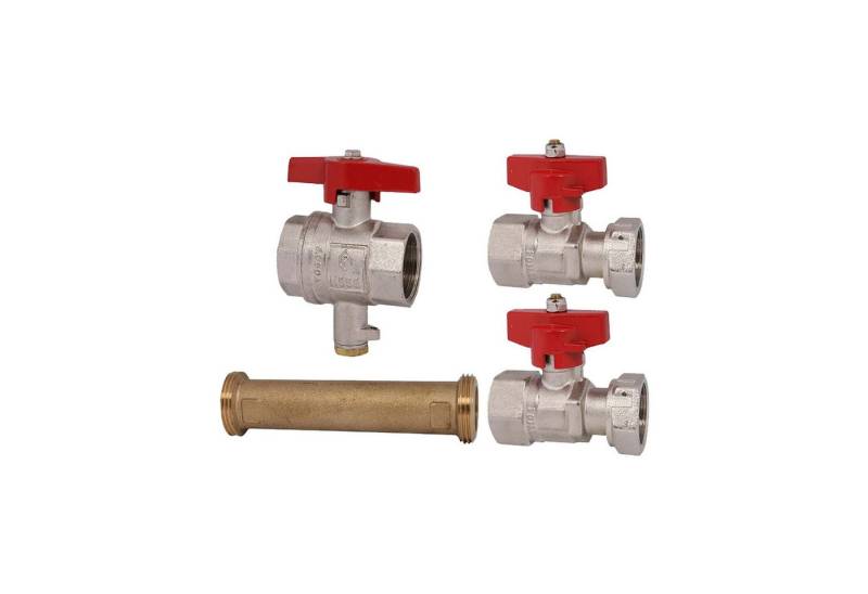 Schlösser Wasserzähler Einbausatz zu Wärmemengenzähler 1/2 Zoll x 110 mm - mit Kugelhähnen, (inkl. Dichtung) von Schlösser