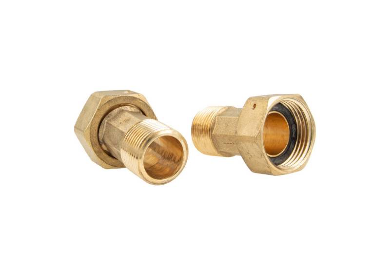 Schlösser Wasserzähler Verschraubungen Überwurfmutter x AG, Messing blank - 2-er Set von Schlösser