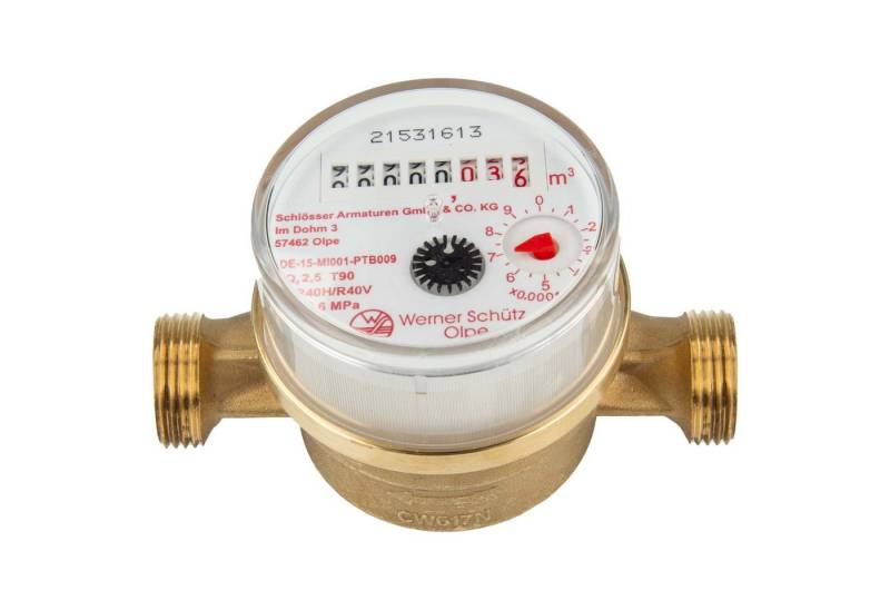 Schlösser Wasserzähler Wohnungs - Wasserzähler 80 mm, 110 mm, 130 mm, mit aktueller Eichung, (inkl. Plombiersatz und Dichtung) von Schlösser