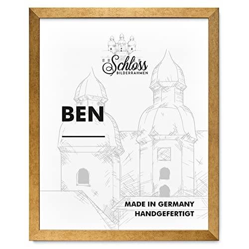 Schloss BILDERRAHMEN Ben 29,7x42 cm DIN A3, Dekor Gold Vintage von Schloss BILDERRAHMEN