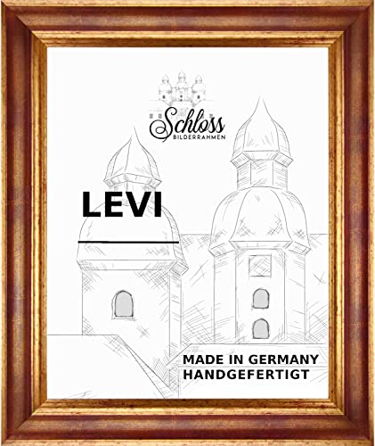 Schloss BILDERRAHMEN Levi 21x29,7 cm DIN A4, Rot-Gold von Schloss BILDERRAHMEN