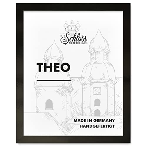 Schloss BILDERRAHMEN Theo 84x119 cm DIN A0, Dekor Schwarz Hochglanz von Schloss BILDERRAHMEN