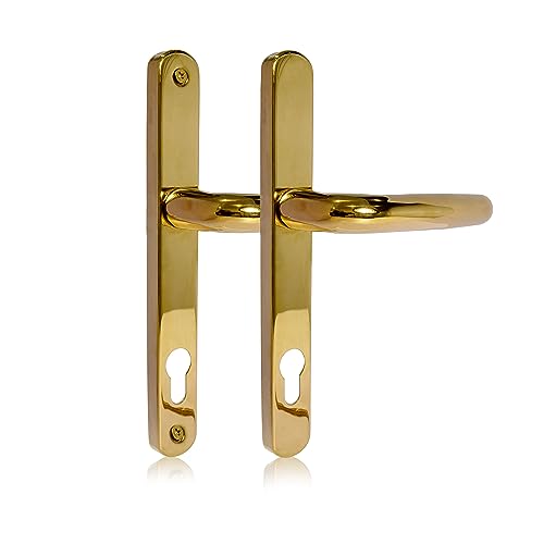 Upvc Türgriff-Federung 92PZ 210 mm Schraubenmitten, Doppelverglasung, Paar, gold von Schlosser Technik