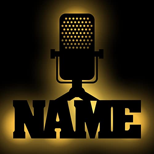 Sänger Musiker Mikrofon Nachtlicht Lampe Geschenke mit Namen personalisiert I Optional mit Farbe Sänger Musiker Mikrofon Nachtlicht Lampe Geschenke mit Namen personalisiert I Optional mit Farbe von Namofactur
