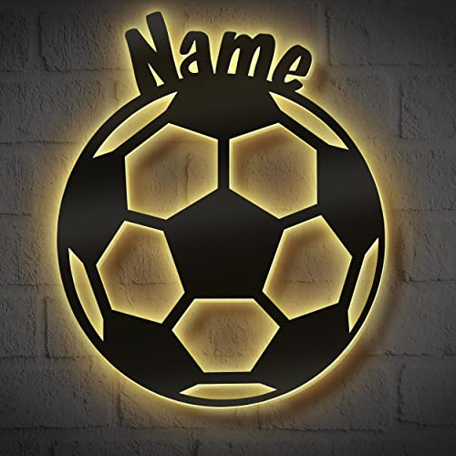 Fußball Geschenke für Jungs Männer Mädchen LED Lampe Nachtlicht mit Personalisierung 5 6 7 8 9 10 11 12 Jahre von Namofactur