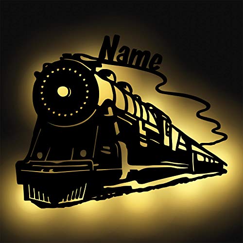 Schlummerlicht24 Led Deko Wandbilder Nachtlicht mit Name nach Wunsch "Miniatur Eisenbahn Zug" Lampe für das Kinderzimmer oder das Babyzimmer, Taufgeschenk Geschenk zur Geburt Schlummerlicht24 Led Deko Wandbilder Nachtlicht mit Name nach Wunsch "Miniatur Eisenbahn Zug" Lampe für das Kinderzimmer oder das Babyzimmer, Taufgeschenk Geschenk zur Geburt von Namofactur