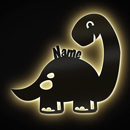 Dino Geschenke Dino-Lampe Wandlampe mit Name personalisiert Geschenke für Dinosaurier Kinderzimmer Dinozimmer Jungen Mädchen Kinder von Namofactur