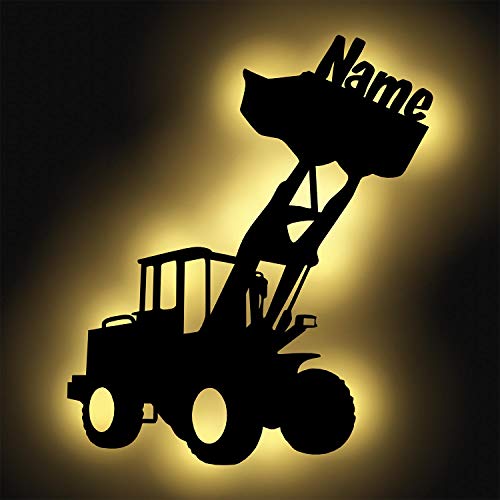 Bagger Radlader Nachtlicht Schlummerlicht Geschenke Junge Jungs Wand-Lampe Batteriebetrieben mit Namen personalisiert Bagger Radlader Nachtlicht Schlummerlicht Geschenke Junge Jungs Wand-Lampe Batteriebetrieben mit Namen personalisiert von Namofactur