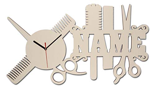 Namofactur Wand-Uhr Friseur Schere Dekoration Haar-Schneide Geschenke mit Namen individuell für Barber Friseure Salon Haar-Studio Barbershop Zubehör personalisiert Namofactur Wand-Uhr Friseur Schere Dekoration Haar-Schneide Geschenke mit Namen individuell für Barber Friseure Salon Haar-Studio Barbershop Zubehör personalisiert von Namofactur