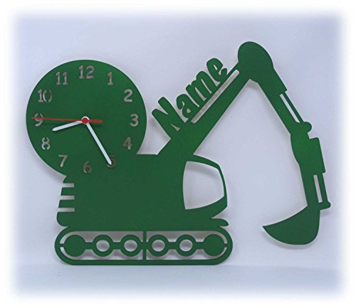 Spezial Wand Motiv Holz Uhr Bagger individuell mit Namen personalisiert Kinderzimmer Geschenk zum Geburtstag für Junge Jungs Spezial Wand Motiv Holz Uhr Bagger individuell mit Namen personalisiert Kinderzimmer Geschenk zum Geburtstag für Junge Jungs von Namofactur