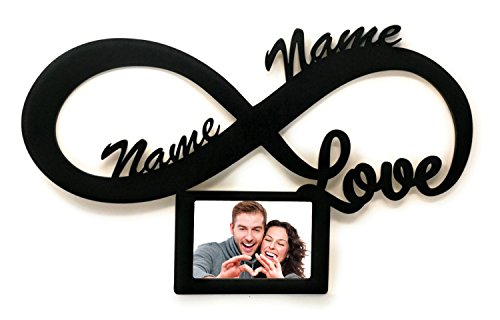 Love Ich Liebe Dich Liebeserklärung Geschenk mit Name und Gruß Gravur Wand Foto Bilderrahmen Partner 10x15 cm Trauzeugin Trauzeuge Paar Pärchen für Männer Frauen Freundin Frau personalisiert von Namofactur