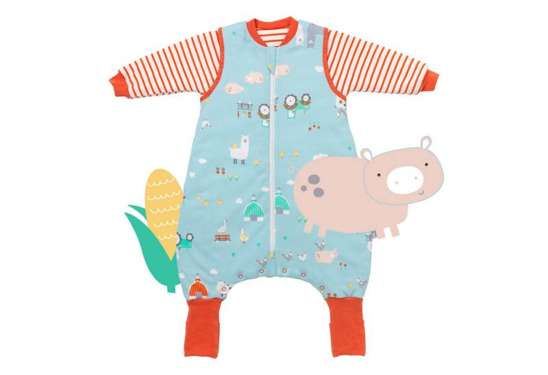 Schlummersack Kinderschlafsack Bio Schlafsack mit Füßen und umklappbaren Bündchen, 3.5 Tog OEKO-TEX von Schlummersack