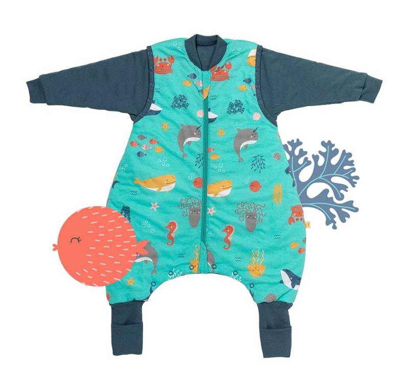 Schlummersack Kinderschlafsack Schlafsack mit Füßen und umklappbaren Bündchen, 1.0 Tog OEKO-TEX von Schlummersack