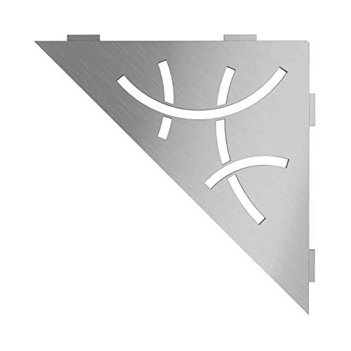 Schluter Systems Dreieckiges Eckregal-E – Kurven-Design – gebürsteter Edelstahl (SES1D6EB) – Kerdi-Line Duschzubehör von Schluter Systems