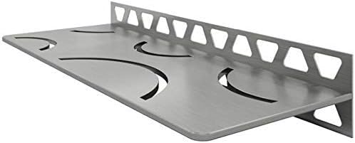 Schluter Rechteckiges Regal für geflieste Wände, 4 mm dick, geschwungenes Design, Edelstahl-Material, gebürstete Edelstahloberfläche – SWS1D6EB von Schluter