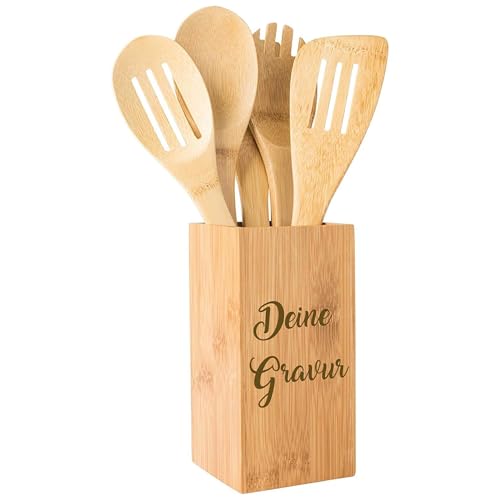 KUBA Küchenhelfer Set Bambus 5-teilig inkl.Lasergravur graviert Gravur Kochlöffel Set aus Salatbesteck Rührlöffel 2 Pfannenwender Kochbesteck Küchenutensilien natur KUBA Küchenhelfer Set Bambus 5-teilig inkl.Lasergravur graviert Gravur Kochlöffel Set aus Salatbesteck Rührlöffel 2 Pfannenwender Kochbesteck Küchenutensilien natur von Schmalz®