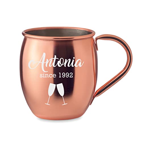 Schmalz® personalisierter Moscow Mule Cocktail-Becher aus Edelstahl im matten Kupfer-Finish | inkl. Gravur | Namen | graviert | Jahrestag | Geburtstag von Schmalz®