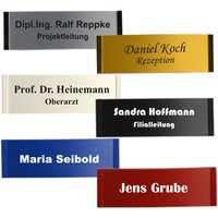 Namensschild/Ansteckschild in Kunststoff/Metall - Mit Persönlicher Gravur Magnet Oder Nadel 68x22 Mm Namensschild/Ansteckschild in Kunststoff/Metall - Mit Persönlicher Gravur Magnet Oder Nadel 68x22 Mm von SchmalzShop