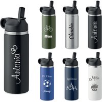 Personalisierte Trinkflasche Mit Name Aus Recyceltem Edelstahl 500 Ml - Doppelwandig Bpa-Frei Personalisieren Namen Und Wunschtext von SchmalzShop