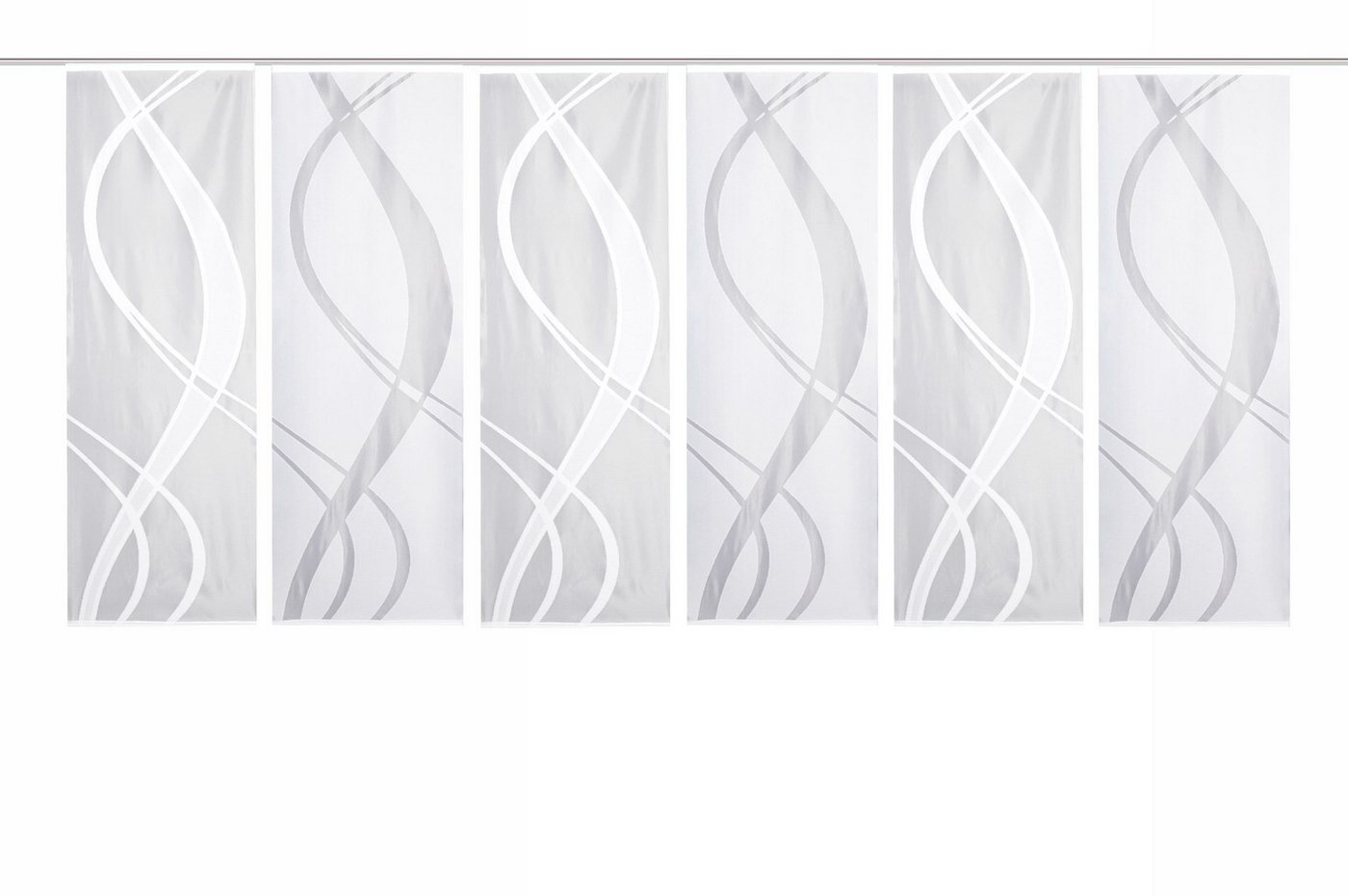 Schiebegardine 6er-Set Schiebegardinen TIBASO, Jacquard-Stoff, Farbe: Weiß, Schmidt Gard, 100% Polyester von Schmidt Gard