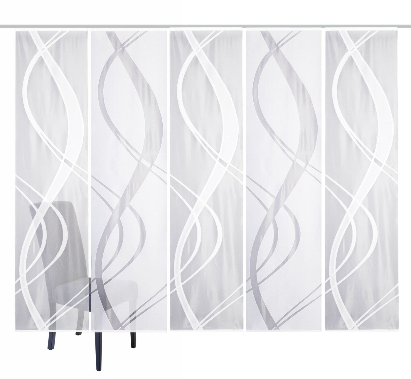Schmidt Gard Schiebegardine 5er-Set Schiebegardinen TIBASO, Jacquard-Stoff, Farbe: Weiß, Maße:, 100% Polyester Schmidt Gard Schiebegardine 5er-Set Schiebegardinen TIBASO, Jacquard-Stoff, Farbe: Weiß, Maße:, 100% Polyester von Schmidt Gard
