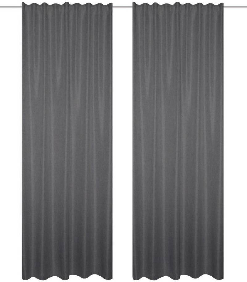 Schmidt Gard Vorhang 055980 2er-Set - Kombibandschal OXFORD - Uni, Dekostoff Leinenstruktur, 100% Polyester von Schmidt Gard