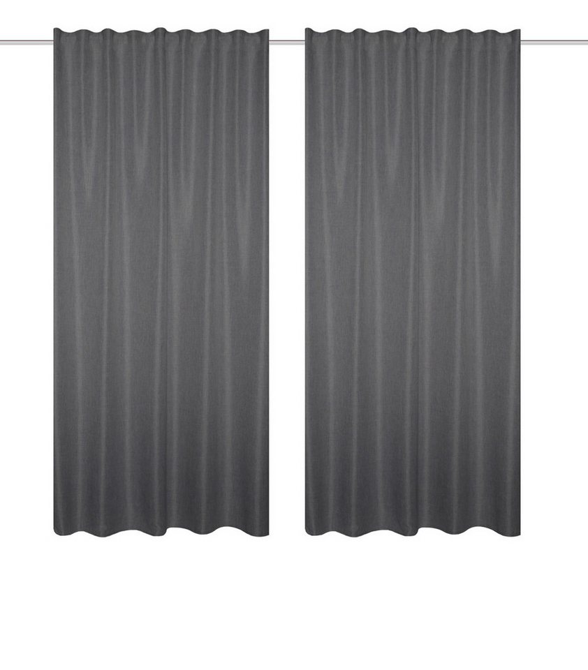 Schmidt Gard Vorhang 055980 2er-Set - Kombibandschal OXFORD - Uni, Dekostoff Leinenstruktur, 100% Polyester von Schmidt Gard